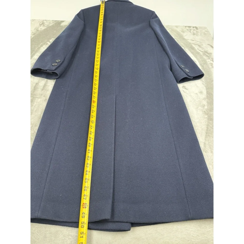 Vintage Loring Long Blue Wool Overcoat Womens 46 XL-XXL Double Breasted USA 80s